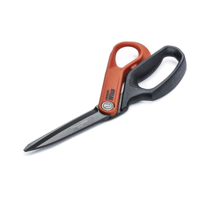 Wiss CW10T Tradesman Shear, 10 in OAL, 3-3/4 in L Cut, Steel Blade, Ergonomic, Offset Handle, Rawhide Handle