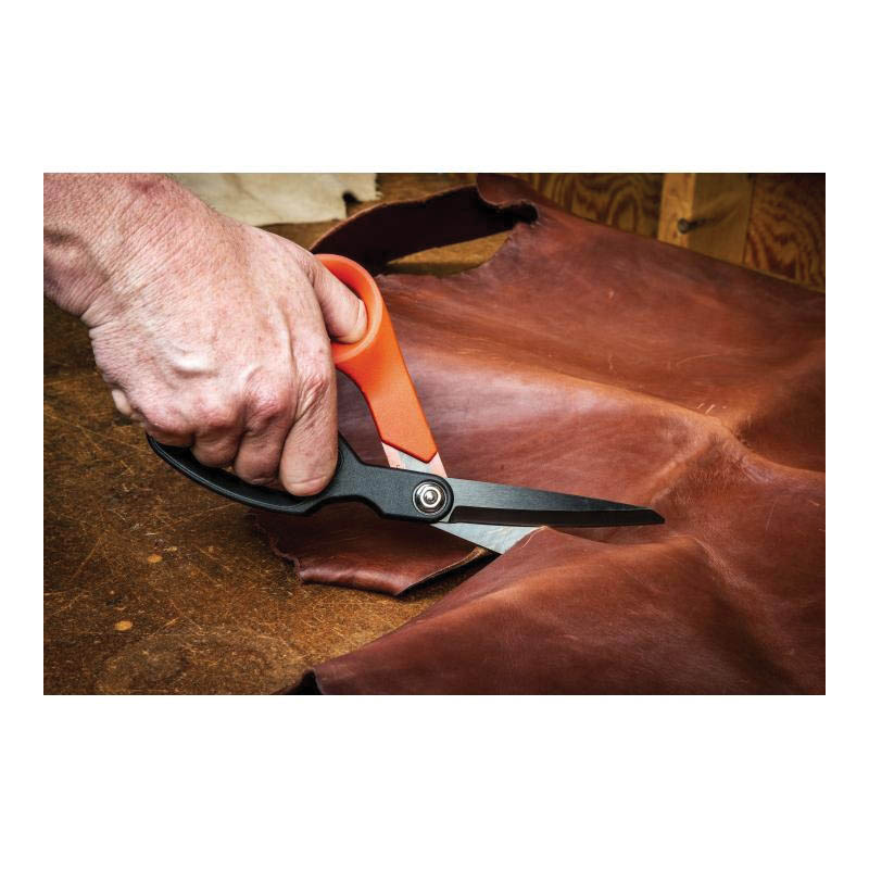 Wiss CW10T Tradesman Shear, 10 in OAL, 3-3/4 in L Cut, Steel Blade, Ergonomic, Offset Handle, Rawhide Handle
