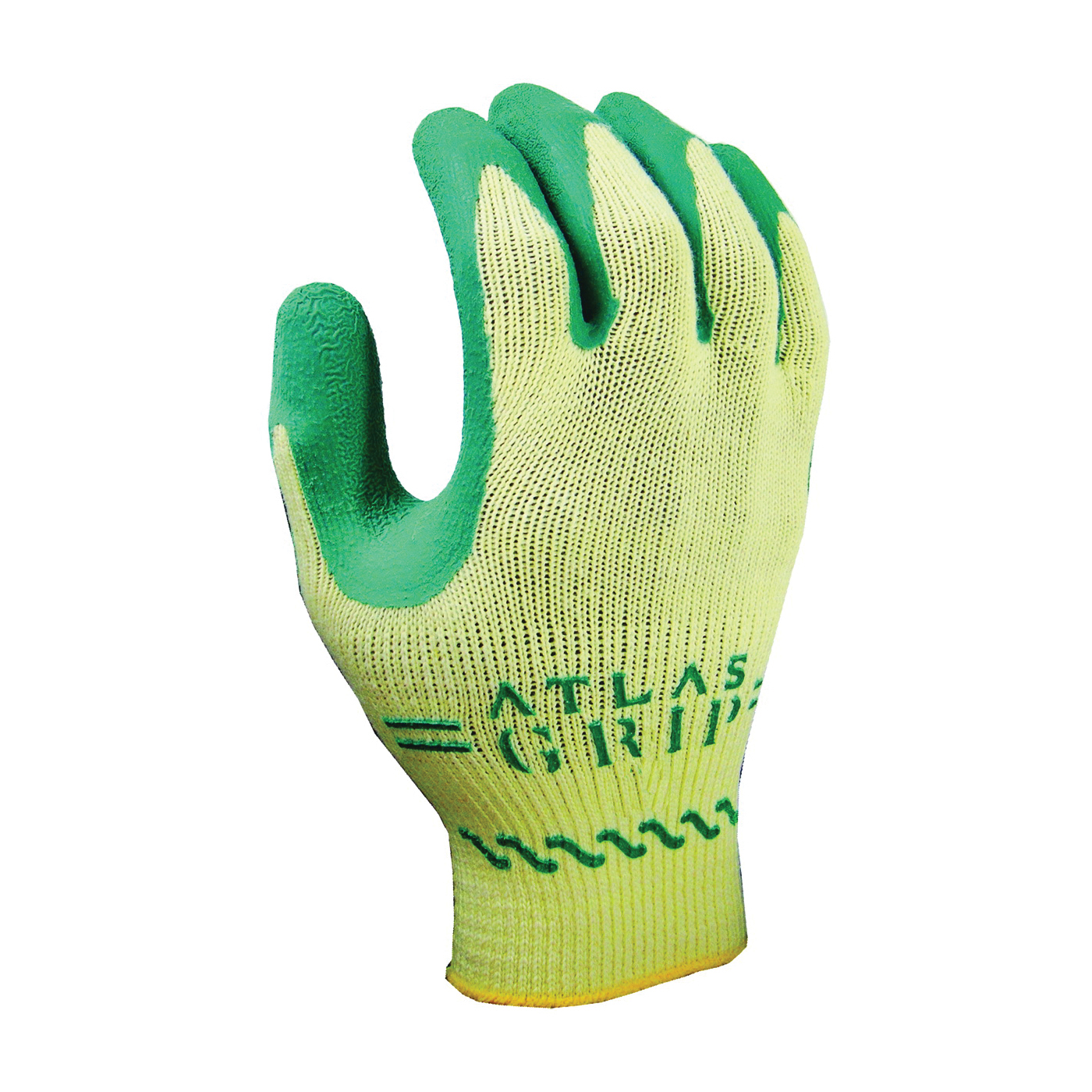 Showa 310GXS-06.RT Protective Gloves, XS, Knit Wrist Cuff, Green/Yellow