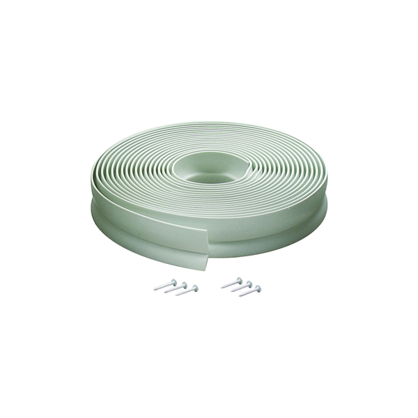 M-D 03822 Garage Door Seal, 1-3/4 in W, 1 in Thick, 30 ft L, Vinyl, White