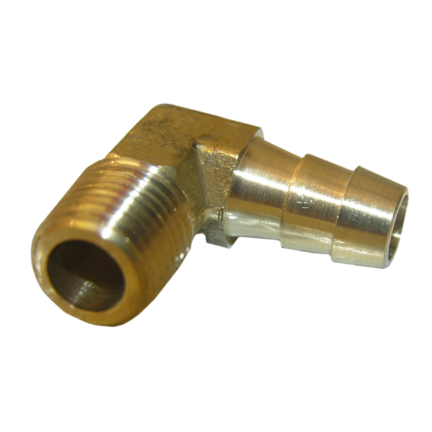 Lasco 17-7910U Elbow, 3/8 in, MIP x Barbed, Brass