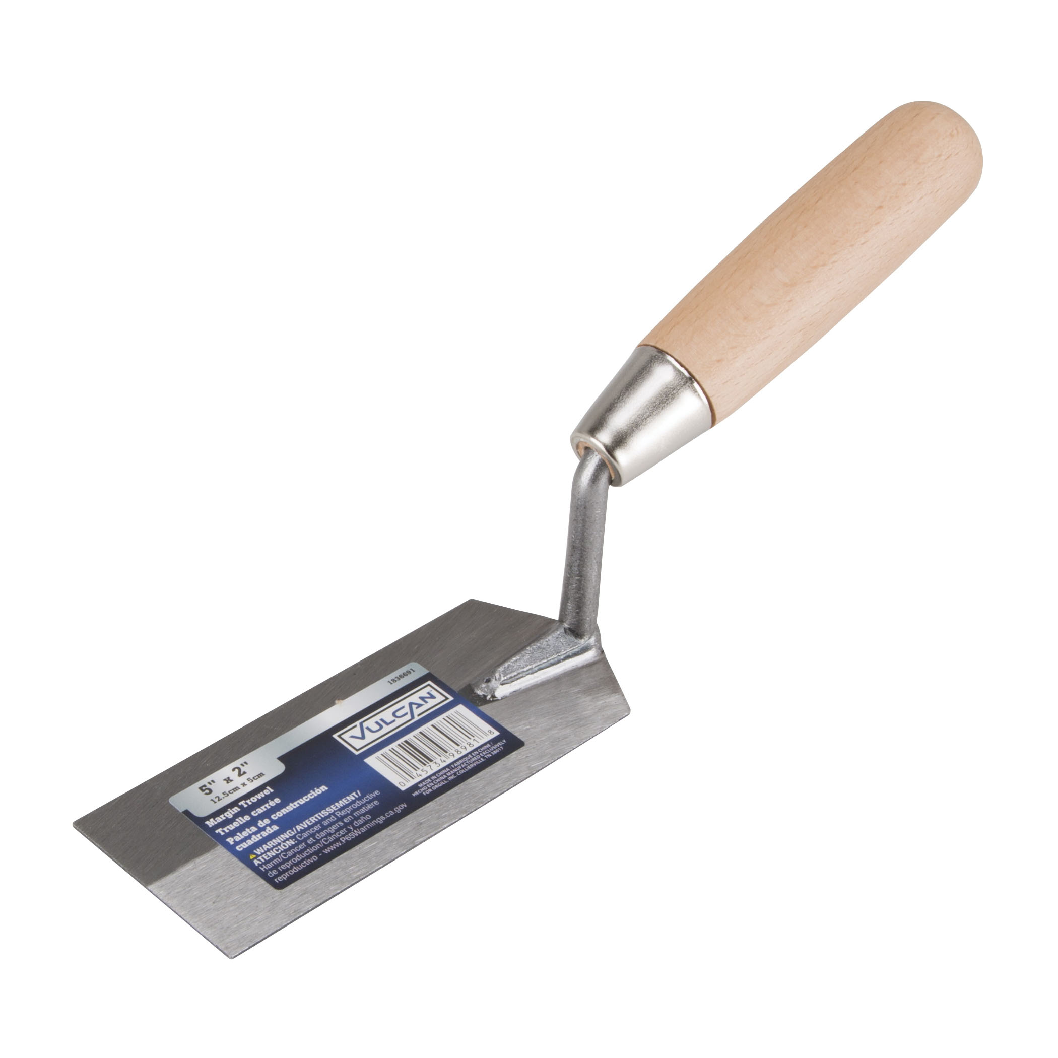 Vulcan DYT25753L Margin Trowel, 5 in L Blade, 2 in W Blade, Ergonomic Handle