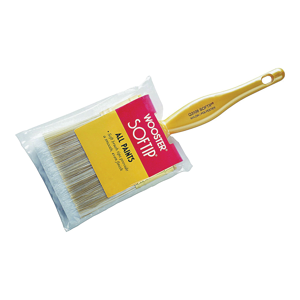 Wooster Softip Q3108-3 Paint Brush, 3 in W, Flat Brush, 2-5/8 in L Bristle, Polyester Bristle