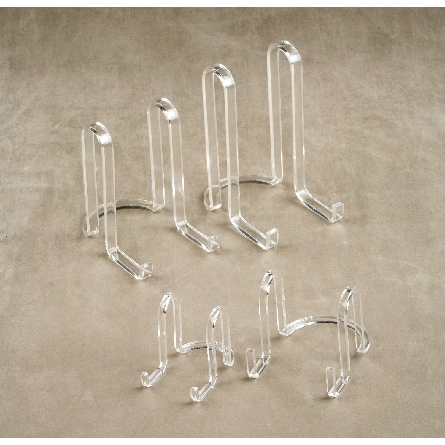 Tripar 23-1258 Plate Stand, 4.15 in OAL, 6.6 in OAW, 7-1/2 in OAH, Acrylic, Clear