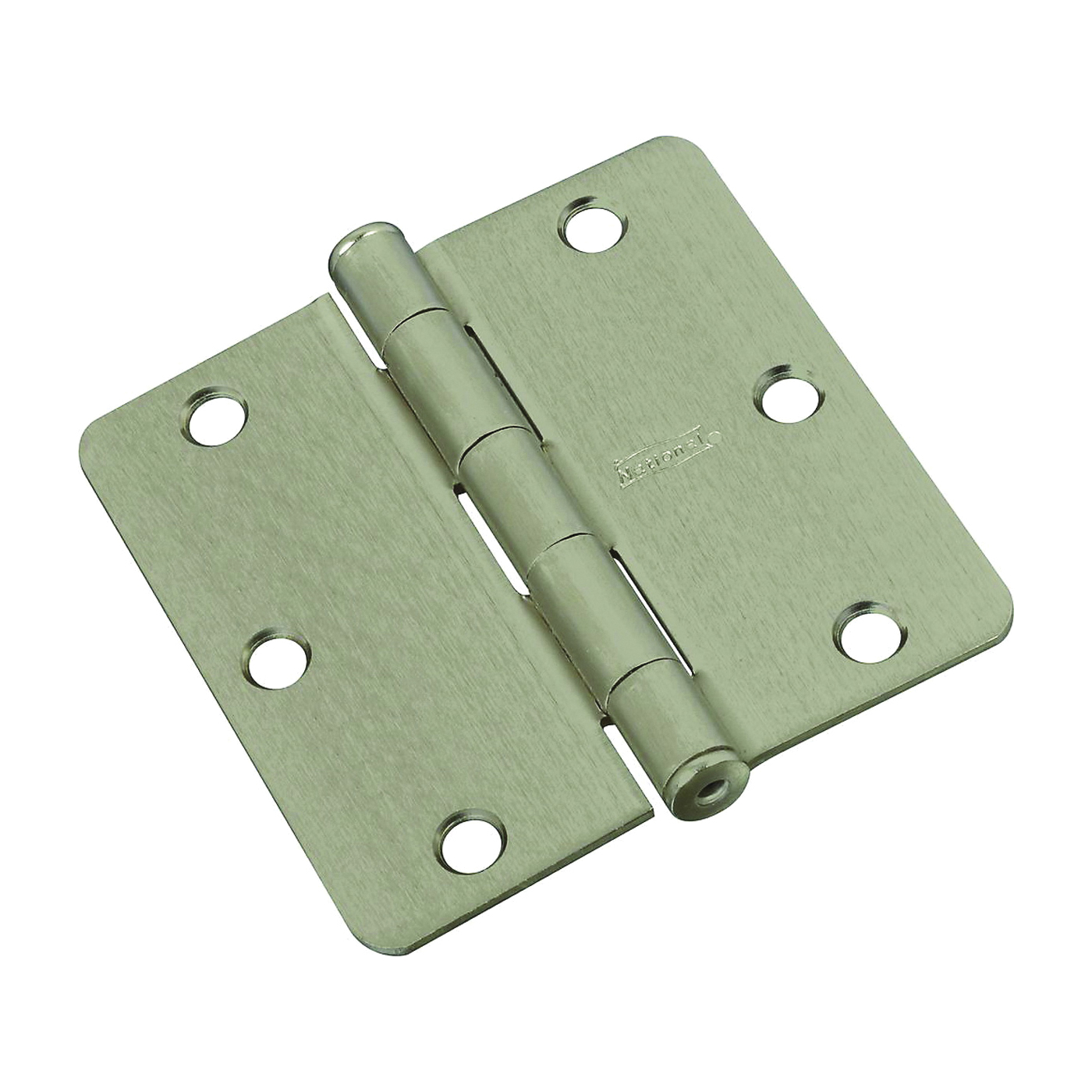 National Hardware N830-245 Door Hinge, Steel, Satin Nickel, Non-Rising, Removable Pin, Full-Mortise Mounting, 50 lb
