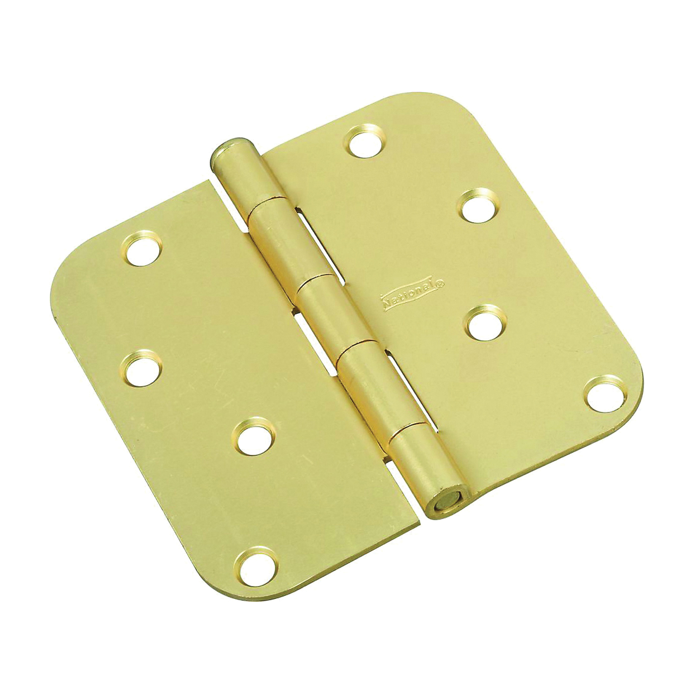 National Hardware N830-226 Door Hinge, Steel, Satin Brass, Non-Rising, Removable Pin, Full-Mortise Mounting, 50 lb