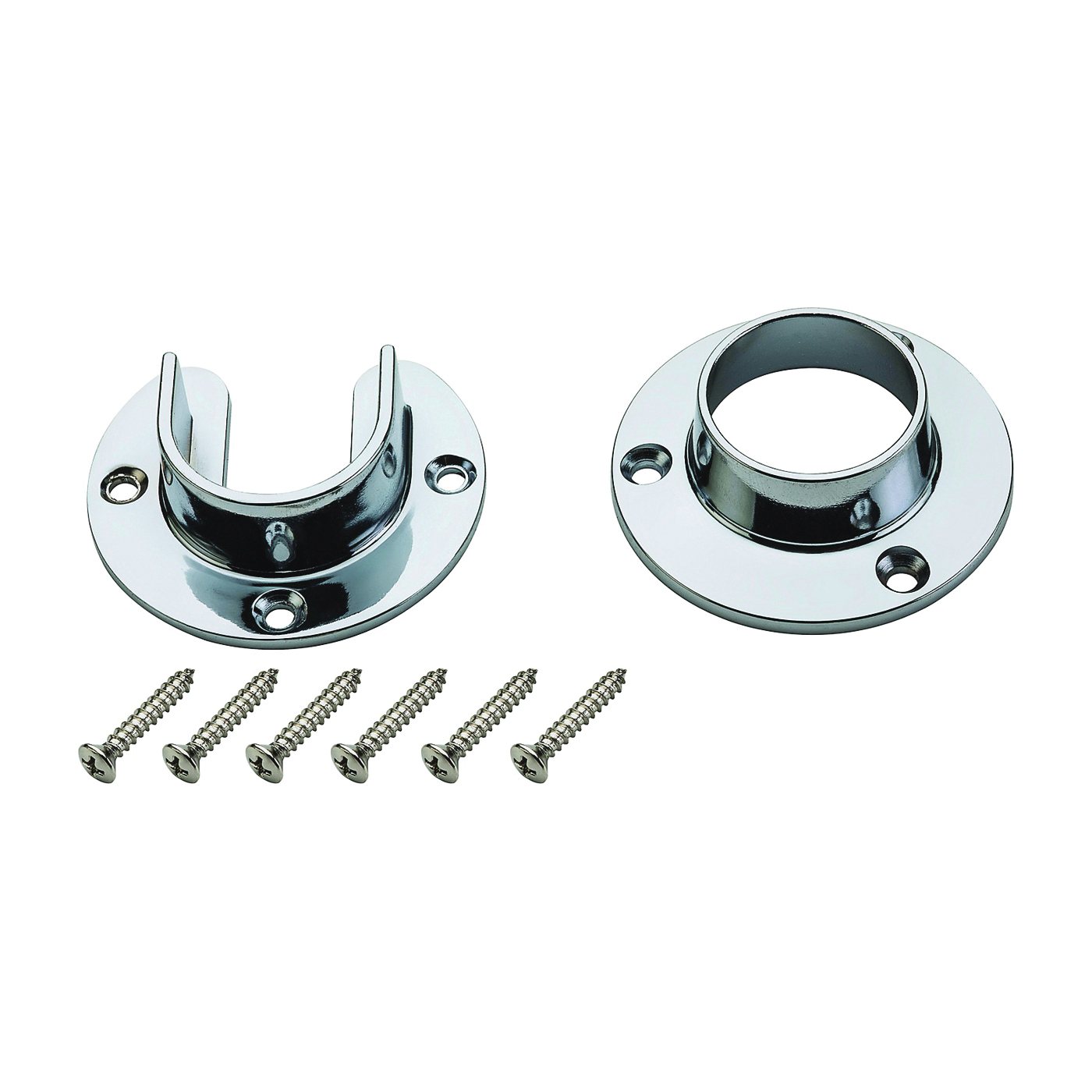 National Hardware V8600 Series S822-080 Closet Flange Set, Zinc, Chrome-Plated