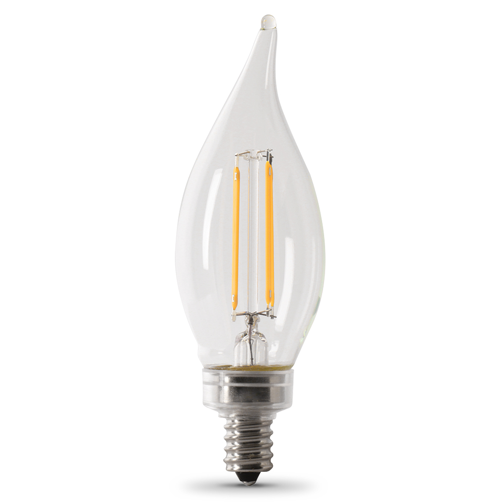 Feit Electric CFC40/950CA/FIL/6 LED Bulb, Decorative, B10 Lamp, 40 W Equivalent, E12 Lamp Base, Dimmable