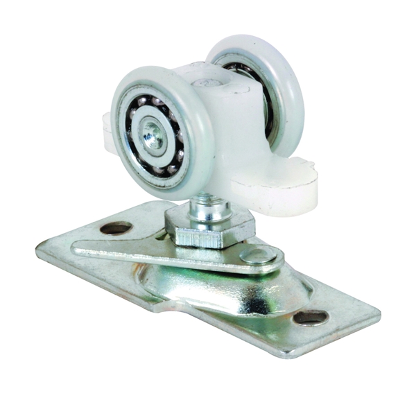 Prime-Line N 7065 Roller Assembly, 13/16 in Dia Roller, Steel, 2-Roller, 100 lb, Top Mounting