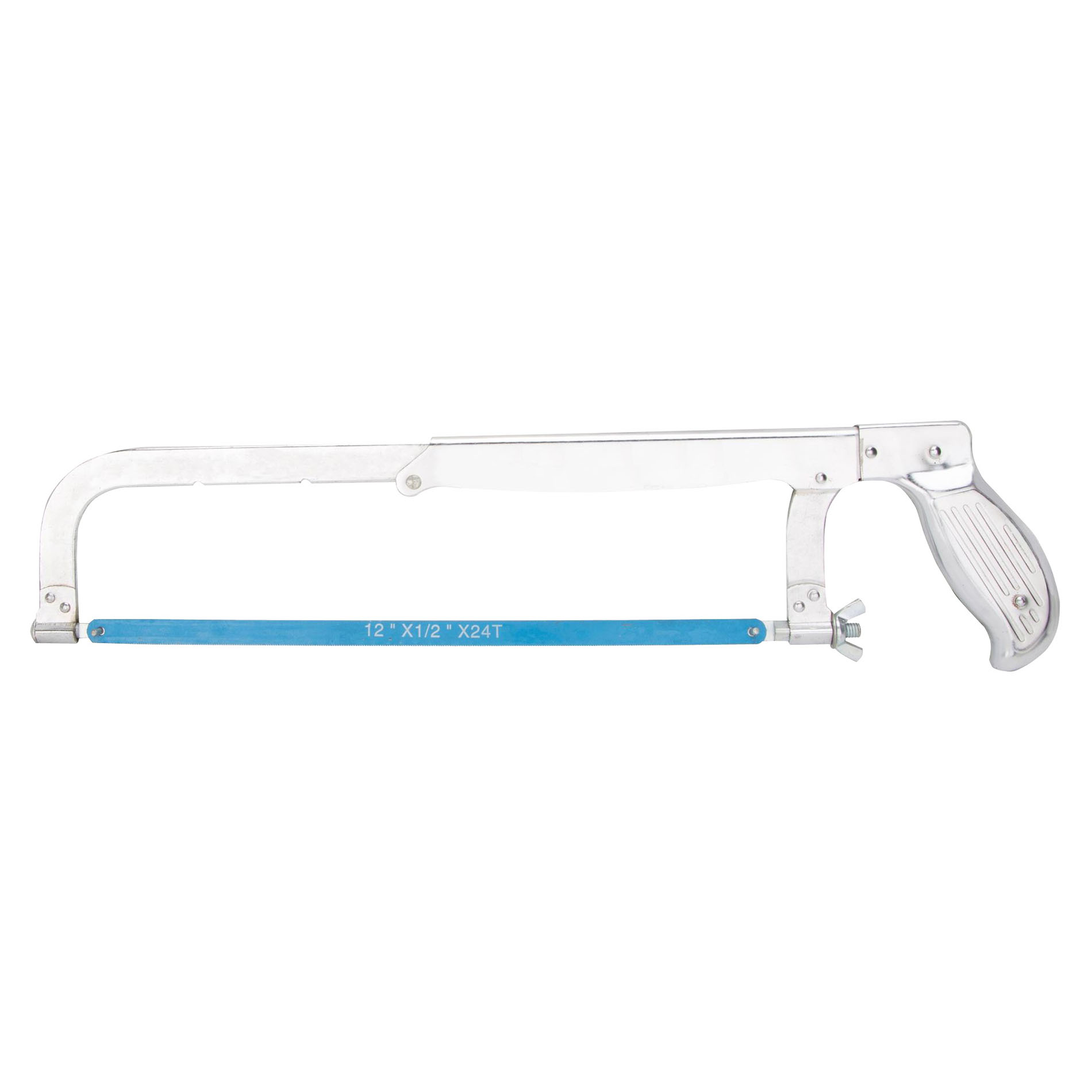 Vulcan JL52001 Adjustable Hacksaw, 8 to 12 in L Blade, 24 TPI, Steel Blade, 2-5/8 in D Throat, Steel Frame, Steel Handle