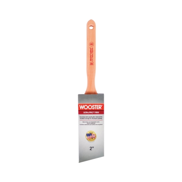 Wooster Ultra/Pro 4174-2 Paint Brush, 2 in W, Firm Brush, 2-11/16 in L Bristle, Nylon/Polyester Bristle, Angular Handle