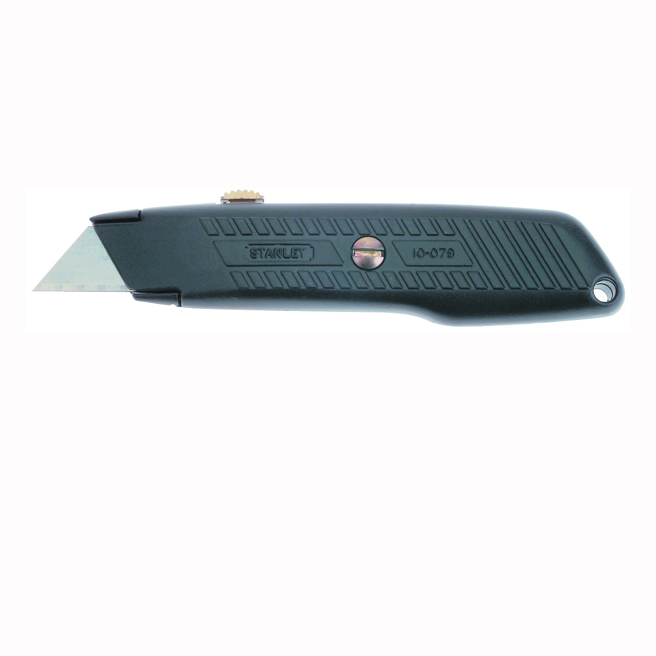 STANLEY 10-079 Utility Knife, 2-7/16 in L Blade, 3 in W Blade, HCS Blade, Straight Handle, Black/Yellow Handle