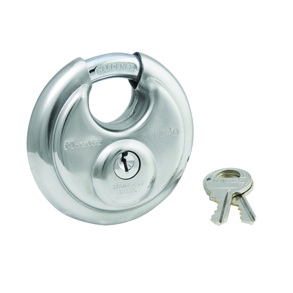Master Lock 40D Padlock, Keyed Different Key, Shrouded Shackle, 3/8 in Dia Shackle, 5/8 in H Shackle, Steel Shackle