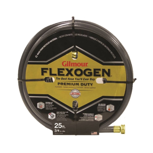 Gilmour 10034025 Garden Hose, 3/4 in, 25 ft L, Rubber, Green