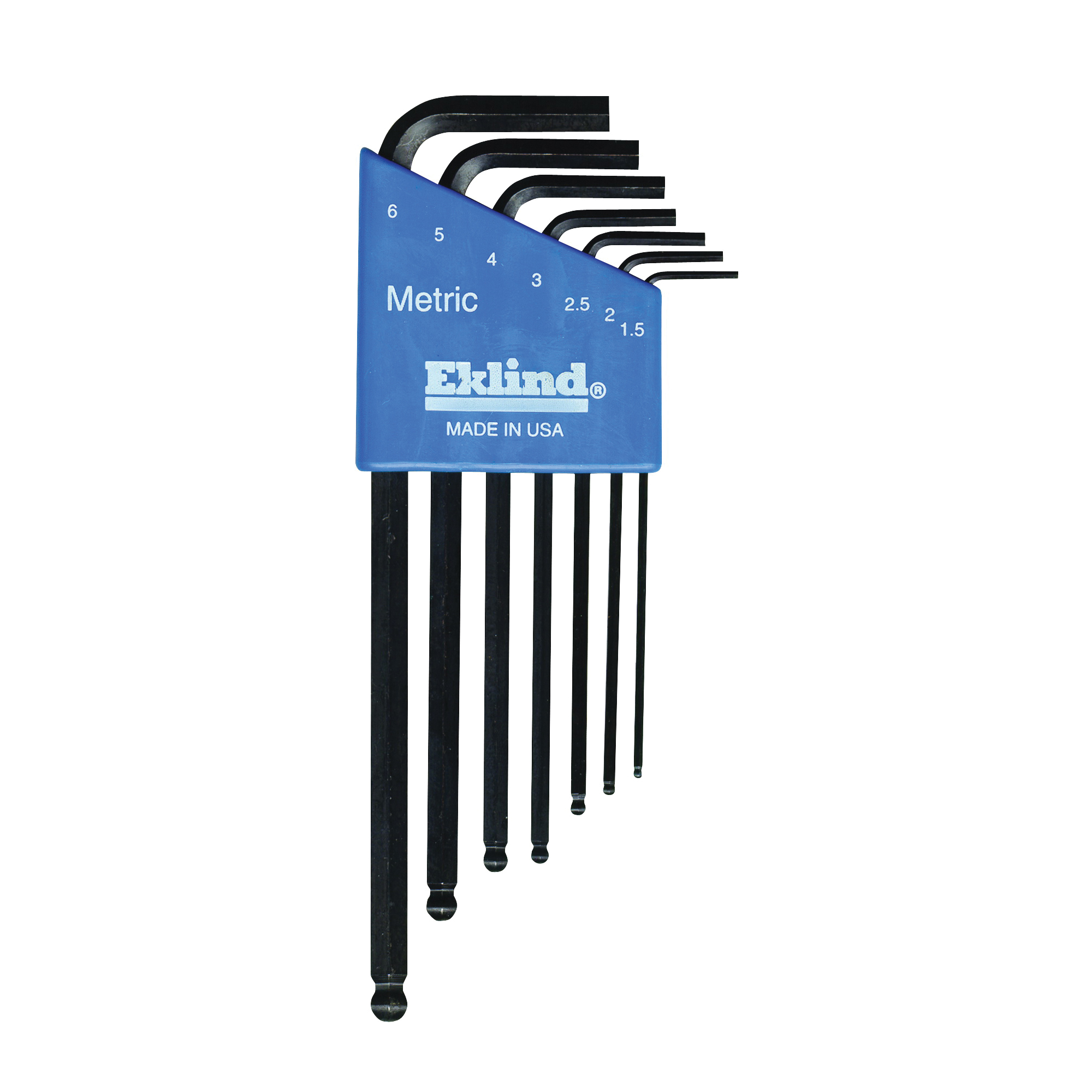 Eklind Hex-L 13607 Ball End Hex Key Set with Holder, 7-Piece, Alloy Steel, Black