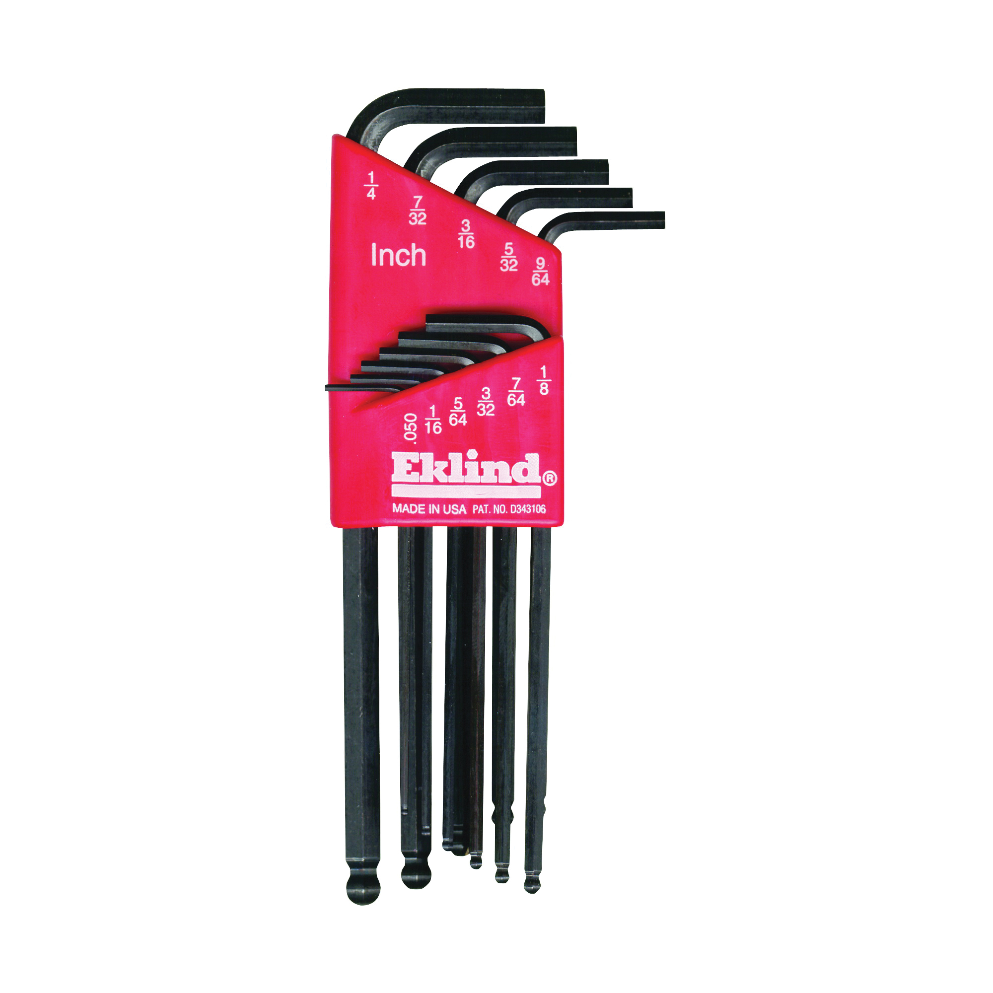 Eklind Hex-L 13211 Ball End Hex Key Set with Holder, 11-Piece, Alloy Steel, Black