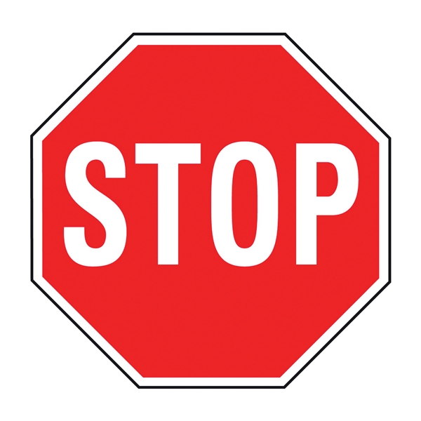 Hy-Ko HW-31 Traffic Sign, Stop, White Legend, Aluminum, 18 in H x 18 in W Dimensions