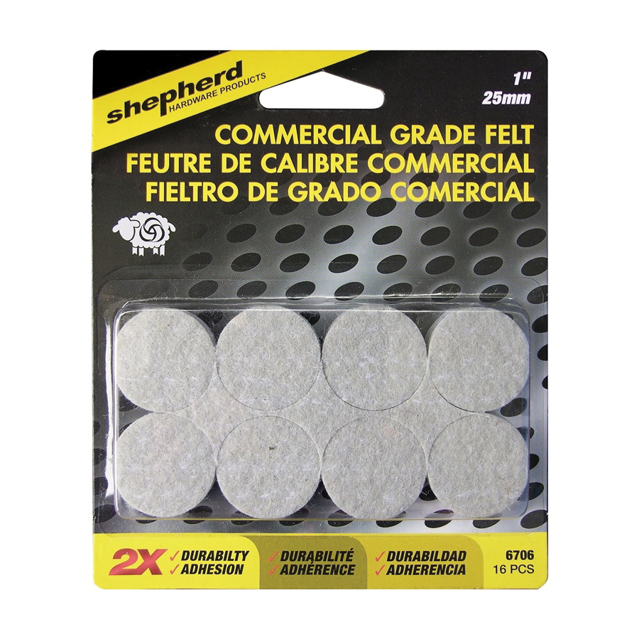 Shepherd Hardware 6706 Protective Pad, Felt, Beige, 1 in Dia