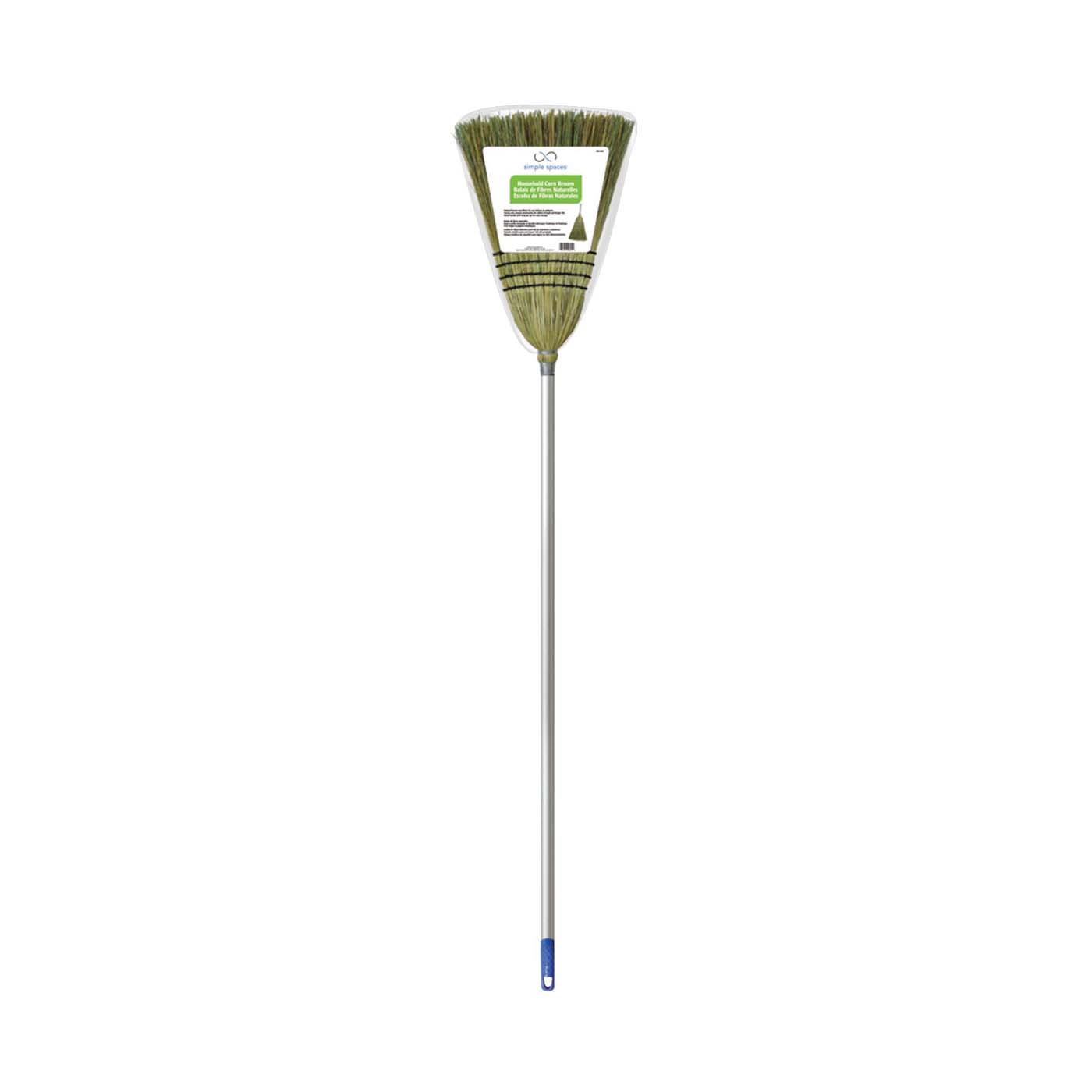 Simple Spaces 105 Household Broom, 11 in Sweep Face, 14-1/2 in L Trim, Natural Fiber Bristle, Natural Bristle, 55 in L
