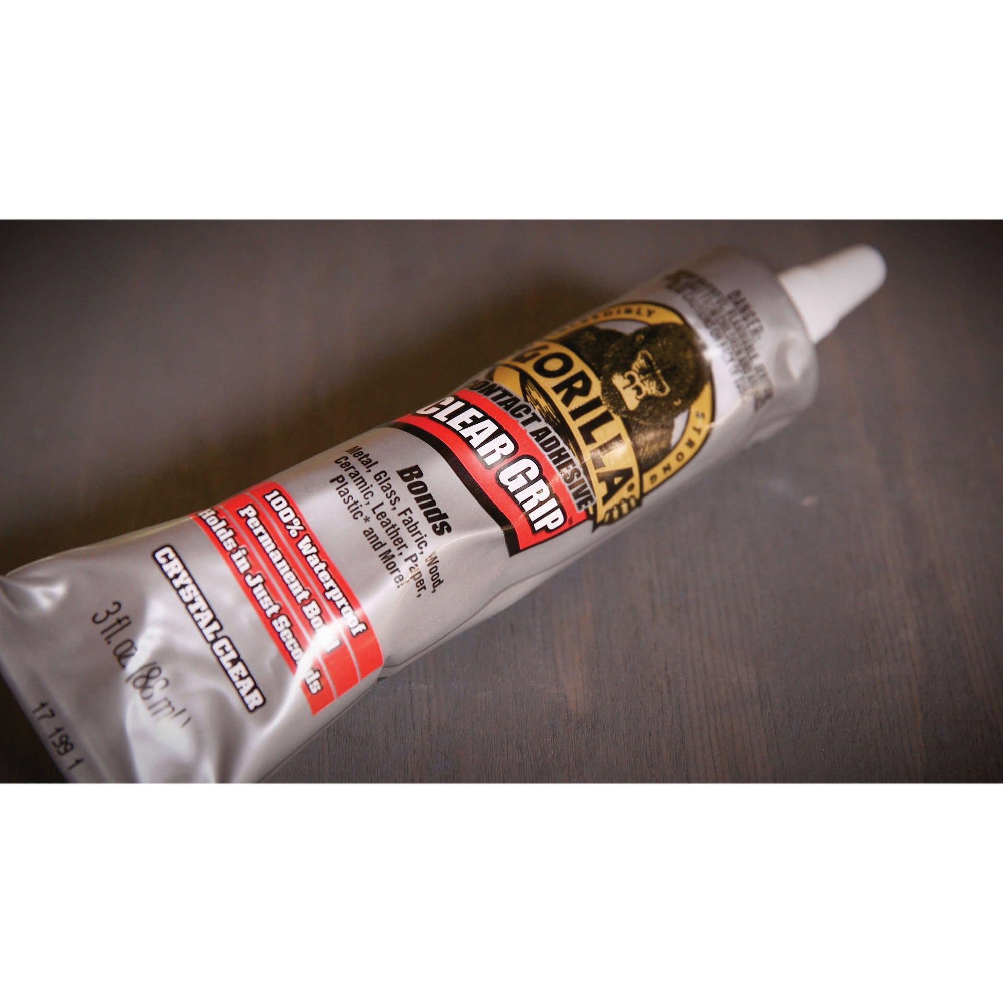 Gorilla Clear Grip 8040002 Contact Adhesive, Liquid, Characteristic, Clear, 3 oz Tube