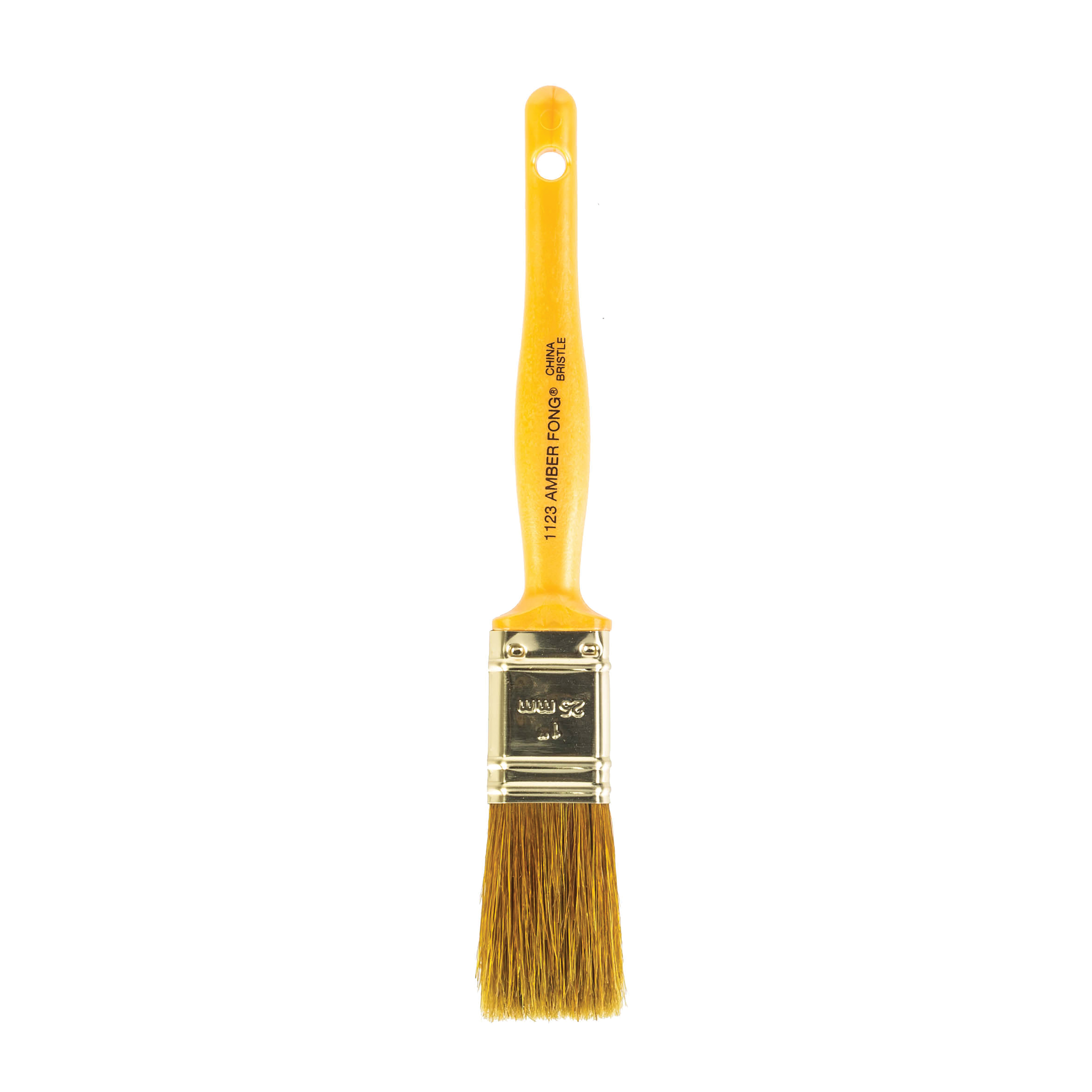Wooster Amber Fong 1123-1 Paint Brush, 1 in W, 2 in L Bristle, China Bristle, Beaver Tail Handle