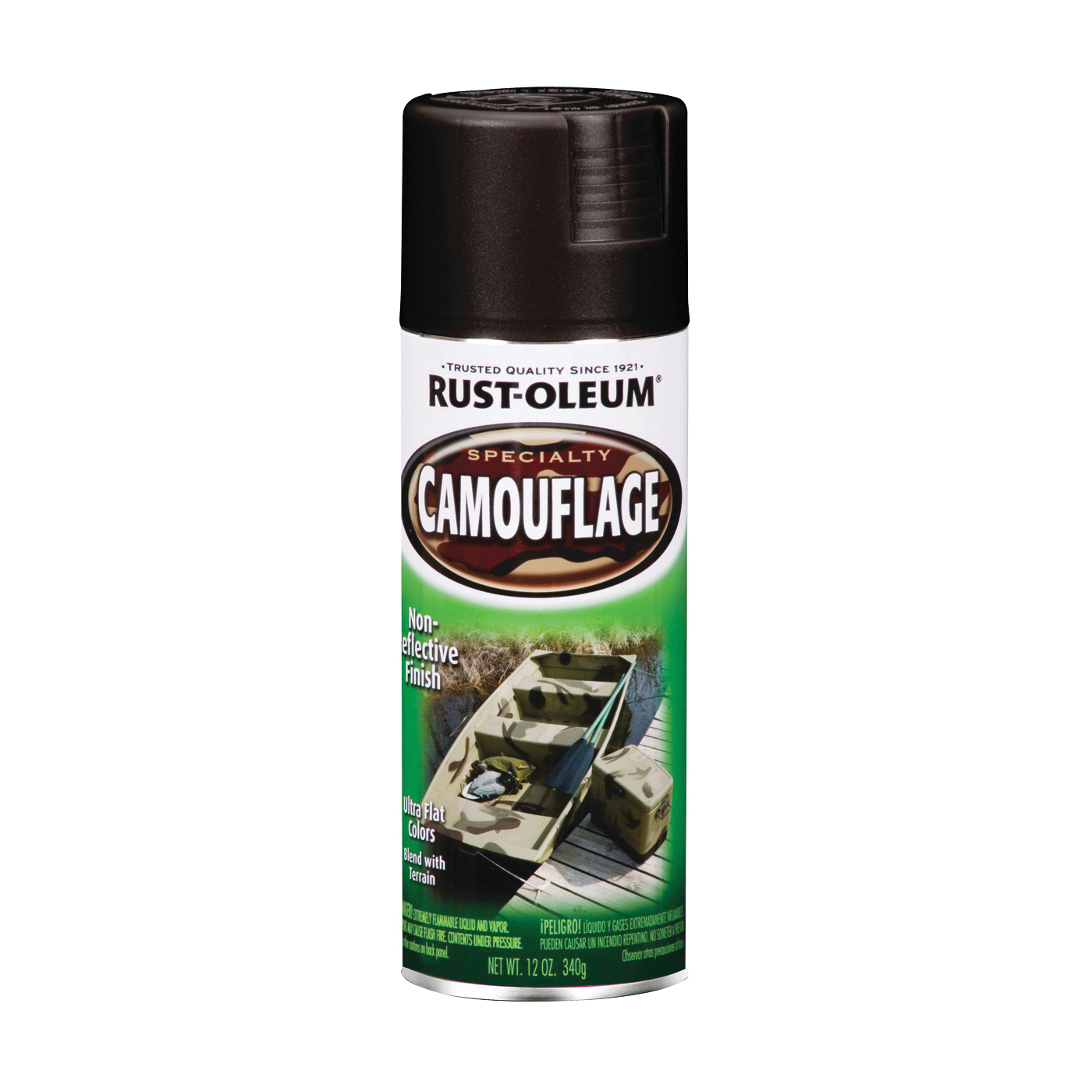 Specialty 1916830 Camouflage Spray Paint, Ultra Flat, Black, 12 oz Can
