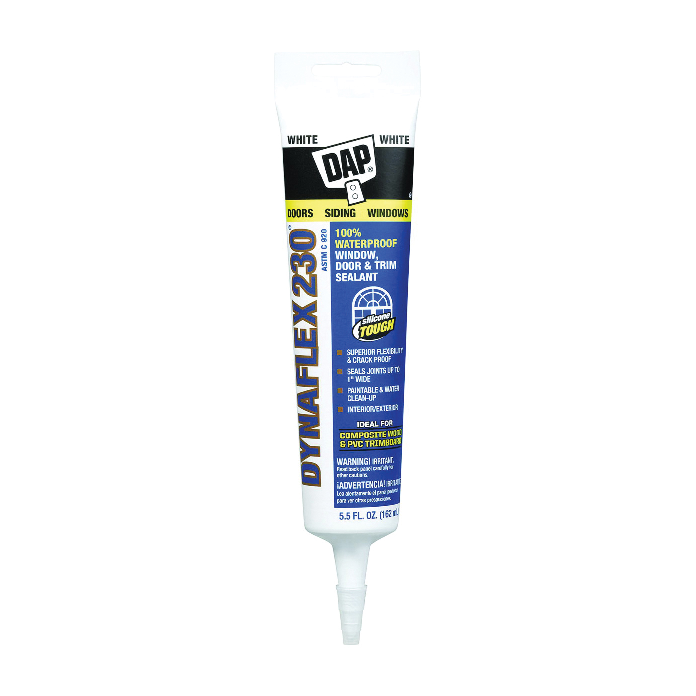 DAP 18860 Premium Sealant, Clear, 1 day Curing, 40 to 100 deg F, 5.5 oz Tube