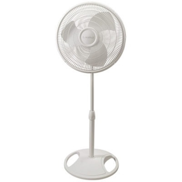 Lasko 2520 Oscillating Stand Fan, 120 V, 16 in Dia Blade, Plastic Housing Material, White