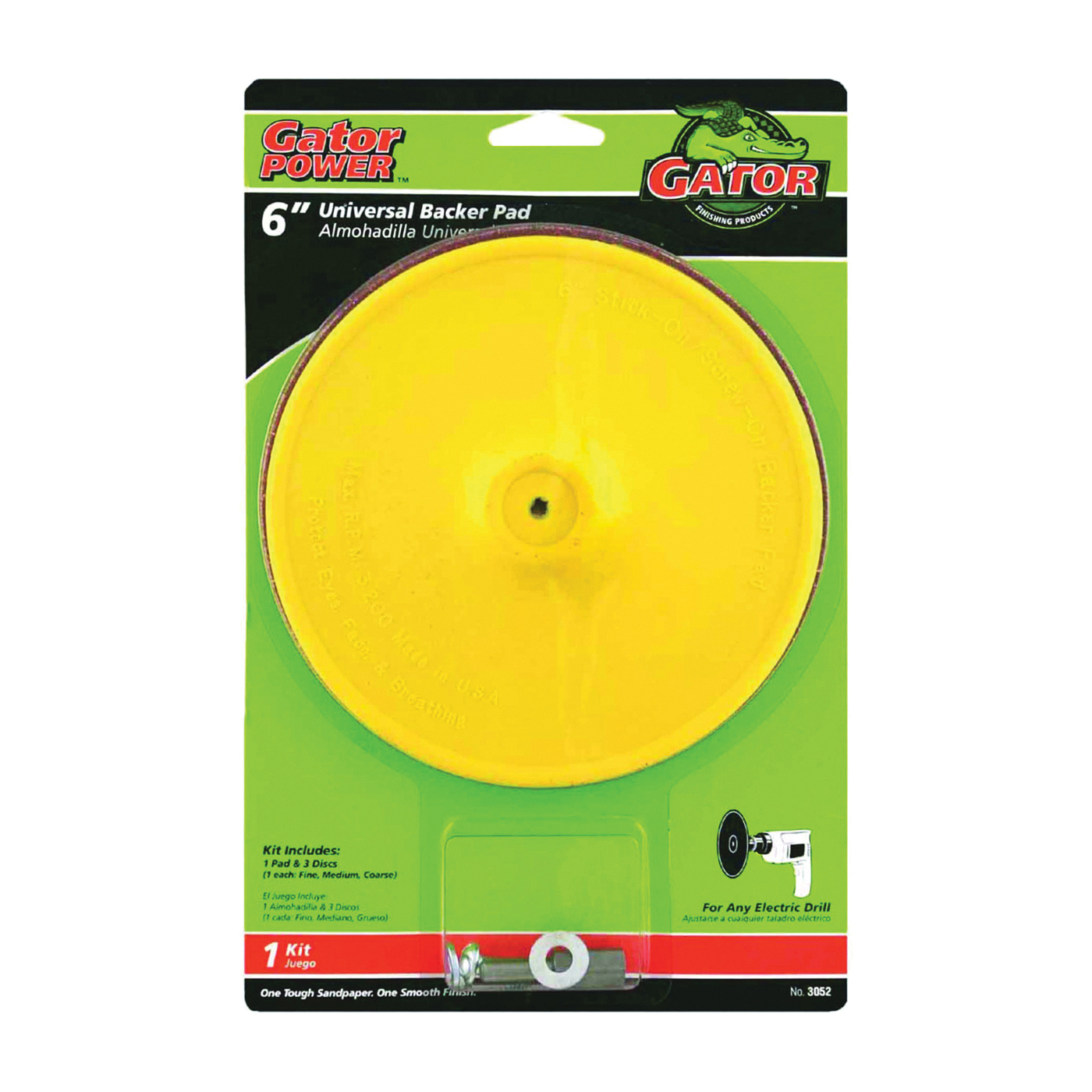 Gator 3052 Sanding Disc Kit, 6 in Dia, Zirconium Oxide Abrasive, 1/4 in Arbor
