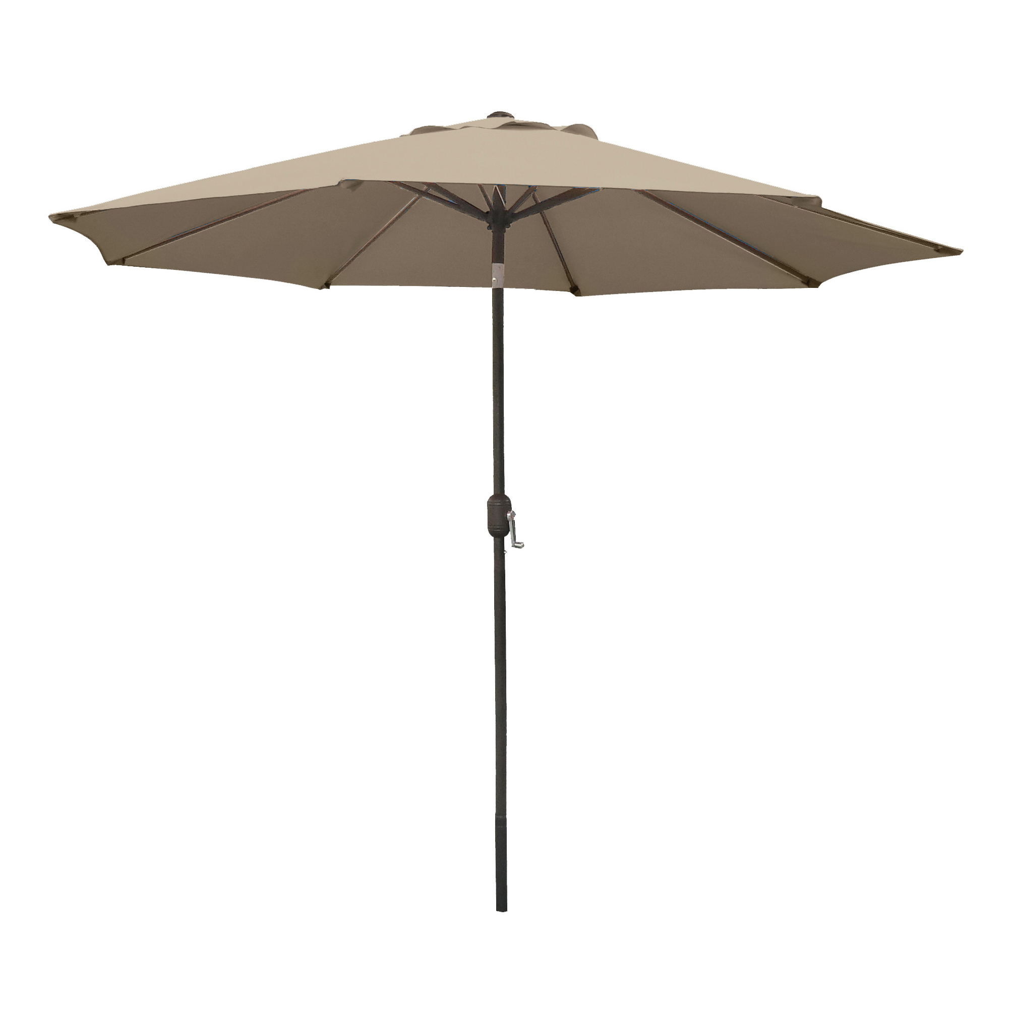 Seasonal Trends Umbrella, 92.9 in H, 107.9 in W Canopy, 107.9 in L Canopy, Round Canopy, Steel Frame, Taupe Fabric