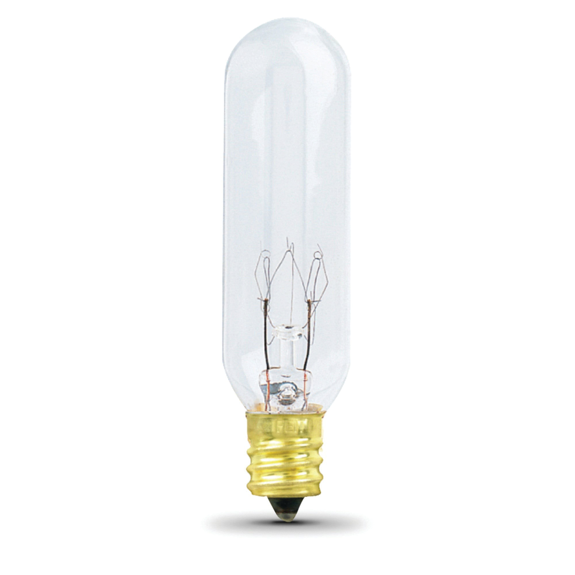 Feit Electric BP15T6-130 Incandescent Bulb, 15 W, T6 Lamp, E12 Candelabra Lamp Base, 80 Lumens, 2700 K Color Temp