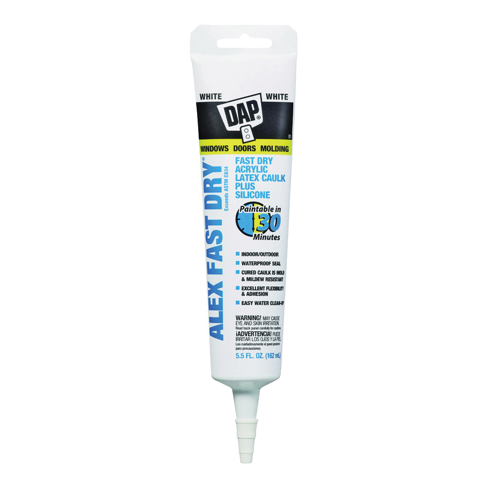 DAP 18408 Caulk, White, 5.5 fl-oz Tube