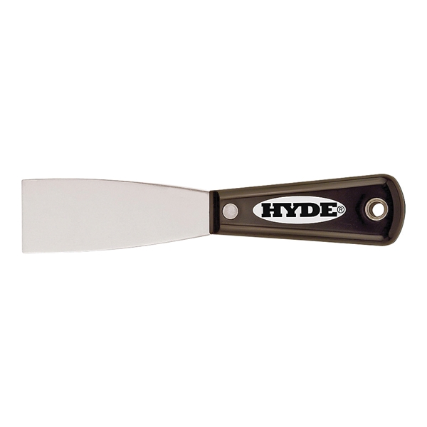Hyde Black & Silver Series 02150 Putty Knife, 1-1/2 in W Blade, HCS Blade, Nylon Handle
