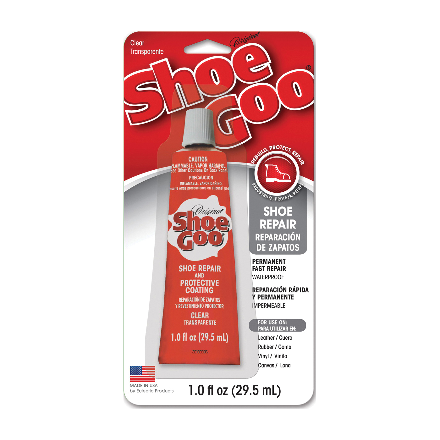 Shoe GOO 110231 Shoe Repair Adhesive, Gel, Liquid, Black/Clear, 1 oz