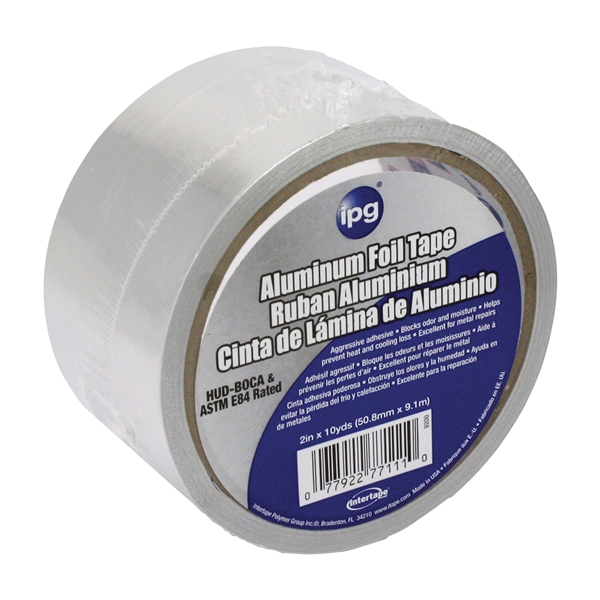 IPG 9200 Series Foil Tape, 3 mil Thick, 10 yd L, 2 in W, Aluminum Backing