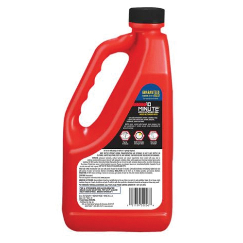 Zep ZHCR64NG6 Clog Remover, Liquid, Light Yellow, Slight Chlorine, 64 oz Bottle