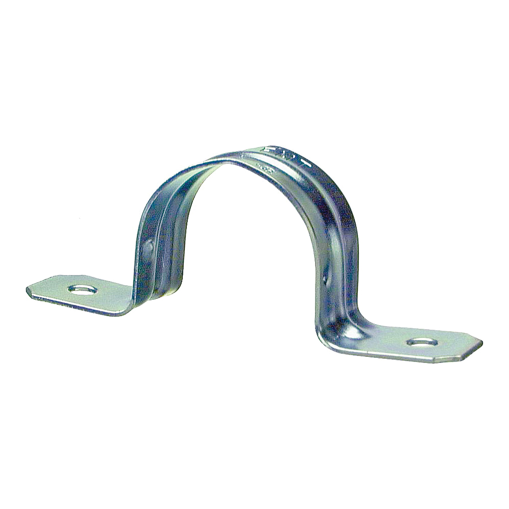 Halex 26165 2-Hole EMT Conduit Strap, 1-1/2 in, Steel, Galvanized, 2/BAG