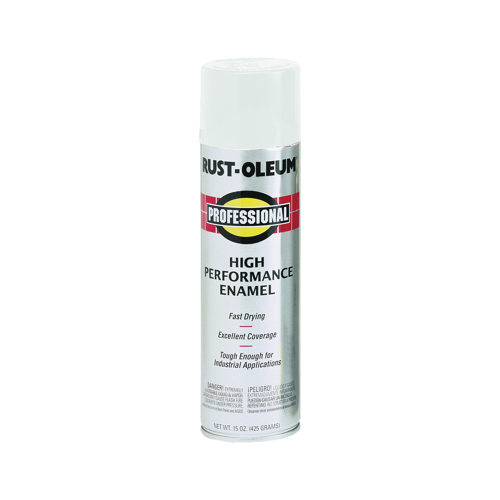 Rust-Oleum 7592838 Professional Enamel Spray Paint, Gloss, White, 15 oz Can