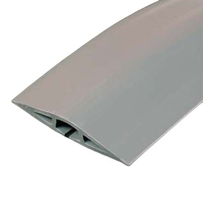 Wiremold CDG-5 Cord Protector, 5 ft L, 2-1/2 in W, 1-Channel, Rubber, Gray
