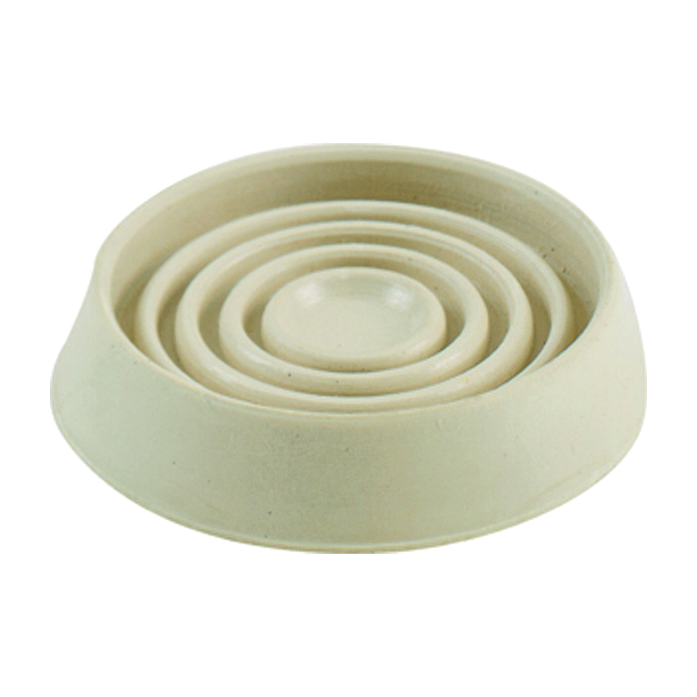 Shepherd Hardware 9165 Caster Cup, Round, 1-1/2 in Dia Dimensions, Rubber, Off-White, 4/PK