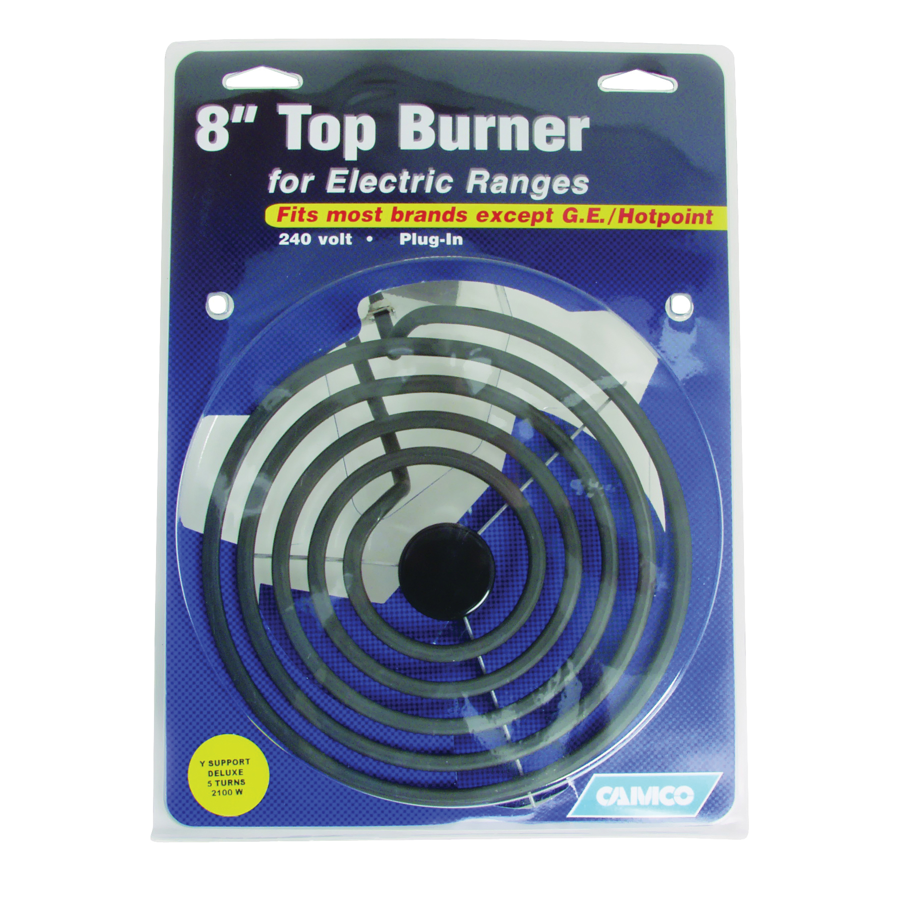 Camco USA 00253 Universal Deluxe Top Burner, 240 V, 2100 W, Plug