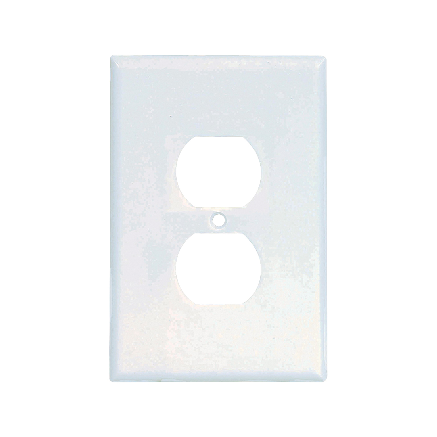 Eaton 2142W-BOX Duplex Oversize Receptacle Wallplate, 5-1/4 in L, 3-1/2 in W, 1-Gang, Thermoset, White, High-Gloss, Box
