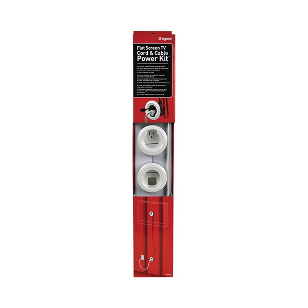 Wiremold CMK70 Cord and Cable Power Kit, Low-Voltage Cable, White