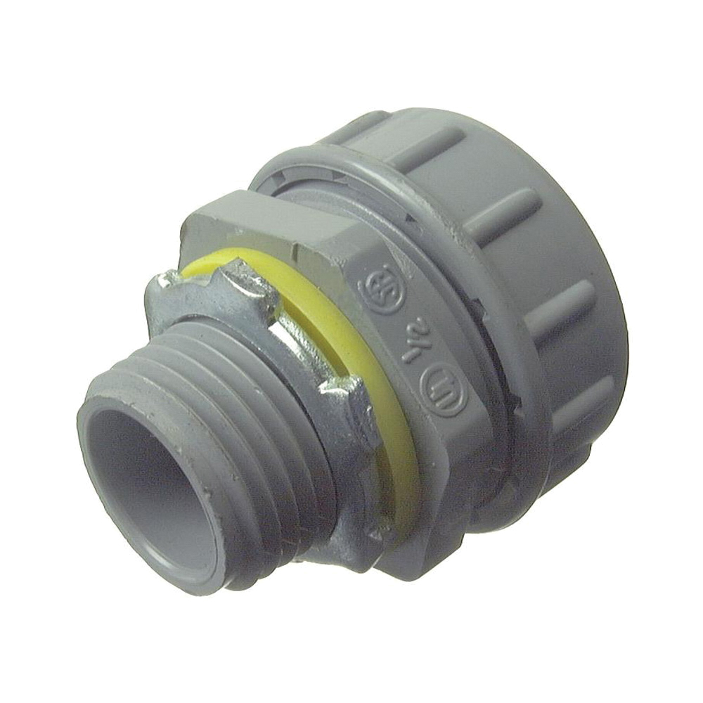 Halex 27621 Liquidtight Quick-Set Connector, 1/2 in, PVC, 10/BAG