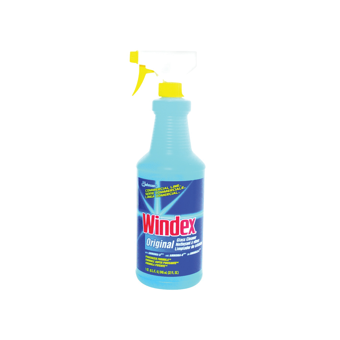 Windex 08521 Glass Cleaner, 32 oz Bottle, Liquid, Pleasant, Blue