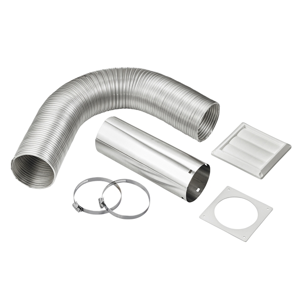 ACE 4184867 Dryer Vent Kit, Aluminum, White, Silver, 1-Piece