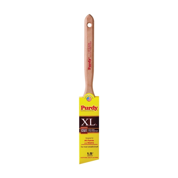 Purdy 152315 Trim Brush, Natural Hardwood Handle, 1-1/2 in W, Nylon/Polyester Bristle, Fluted Handle