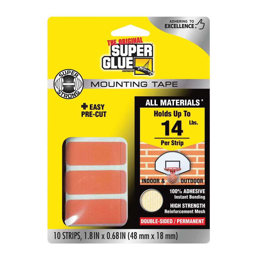 Superglue Corp 11710507 Mounting Tape, 1.8 in L, 0.68 in W, Clear