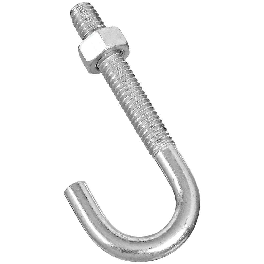 National Hardware 2195BC Series N232-918 J-Bolt, 5/16-18 Thread, 2 in L Thread, 3 in L, 160 lb Working Load, Steel
