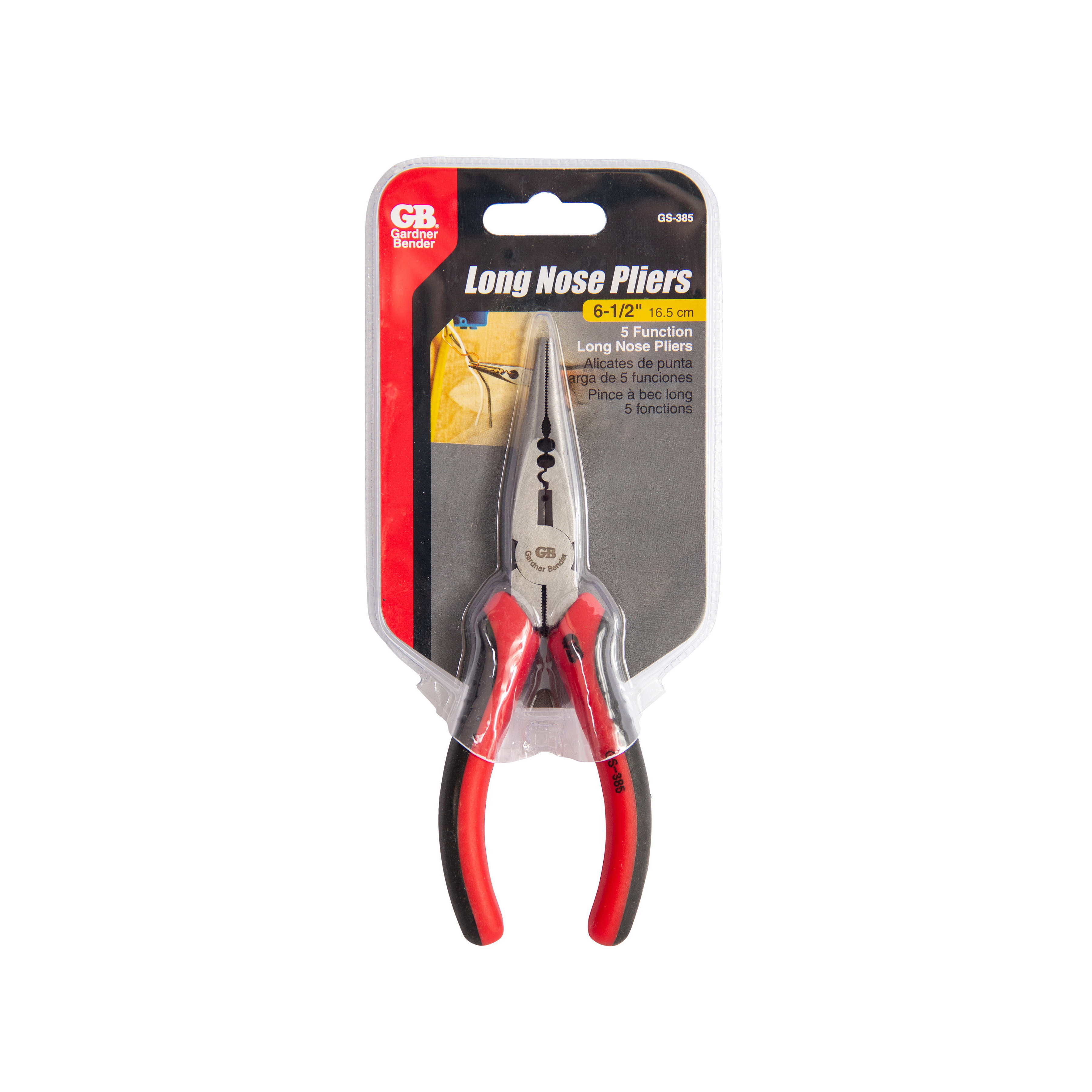 Gardner Bender GS-385 Pliers, 6-3/4 in OAL, 1-1/2 in Jaw Opening, Red Handle, Cushion Handle, 1/4 in W Tip